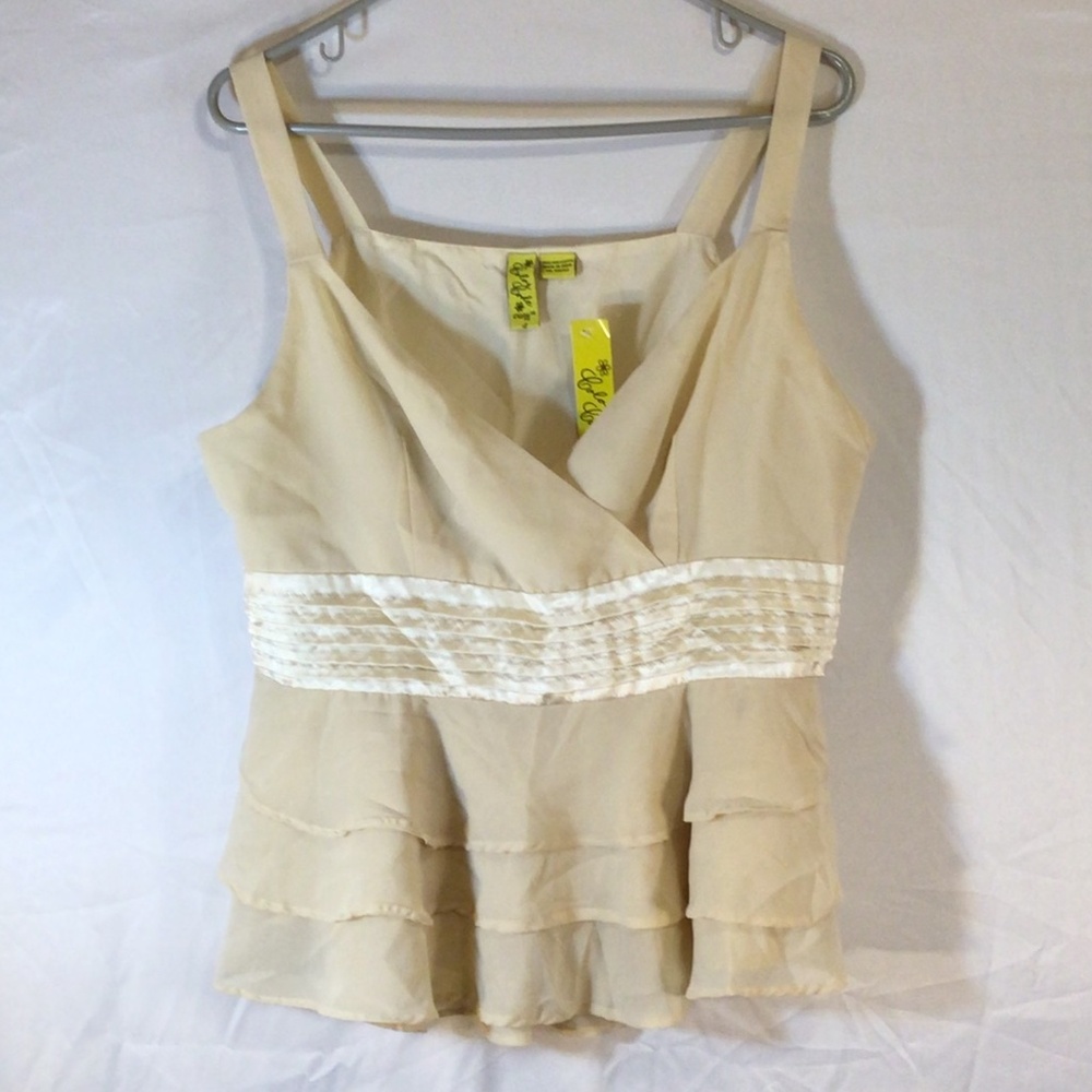 color code womens babydoll tank top beige size Large casual retro festival